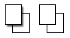 With and without drop shadow